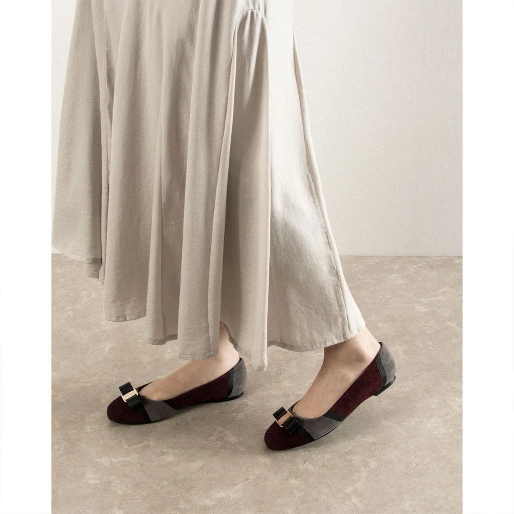 Salvatore Ferragamo Vara ballet flats shoes Suede size 7 - Picture 3 of 16